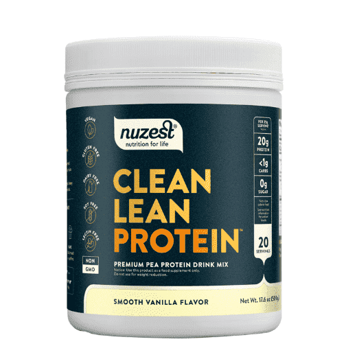 Nuzest - Pea Protein Powder - Clean Lean Protein, Vegan, Dairy Free, Gluten Free, GMO Free, Smooth Vanilla, 20 Servings, 1.1 lb