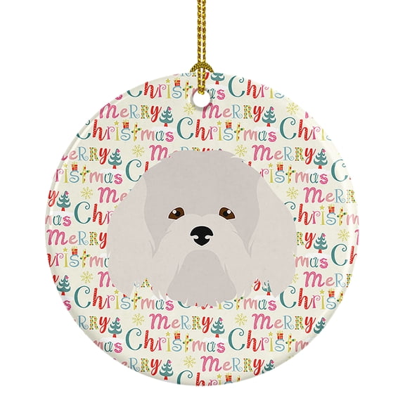 Coton de Tulear Merry Christmas Ceramic Ornament 2.8 in x 2.8 in