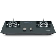 Prestige Desire Hobtop PHTD 02 AI Black L P Gas Table 8mm Thick Superior Toughened Glass Automatic Hob(2 Burners)
