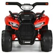 Costway 6V Kids ATV Quad Electric Ride On Car Toy Toddler with LED Light MP3 Red