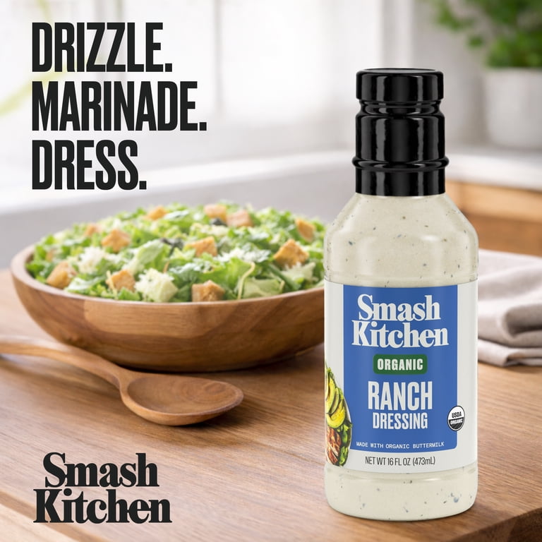 Smash Kitchen Organic Ranch Salad Dressing, 16 fl oz