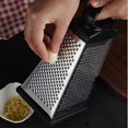 thumbnail image 4 of Four-Sided Grater with Ergonomic Handle and Rubber Ring for Cheese, Vegetable, and Potato Cutting, 4 of 5