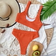 thumbnail image 4 of Swimsuits for Women,Women Bandeau Bandage Bikini Set Push-Up Brazilian Swimwear Beachwear Swimsuit Orange S(S), 4 of 6