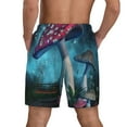 thumbnail image 2 of Lsque Mens Swim Trunks Fantasy Mushrooms Pattern - Bathing Suit Compression Liner - Beach Swim Shorts Swimwear - (S-3XL) - Stretch Quick Dry -Large, 2 of 9