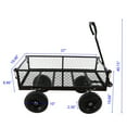 thumbnail image 3 of ACE-GARDEN,1-YEAR-WARRANTY,37"x19.48"x40.15",550 LBS, Heavy Duty with Wheels,Tools cart Wagon Cart Garden cart trucks,transport firewood(Black), 3 of 7