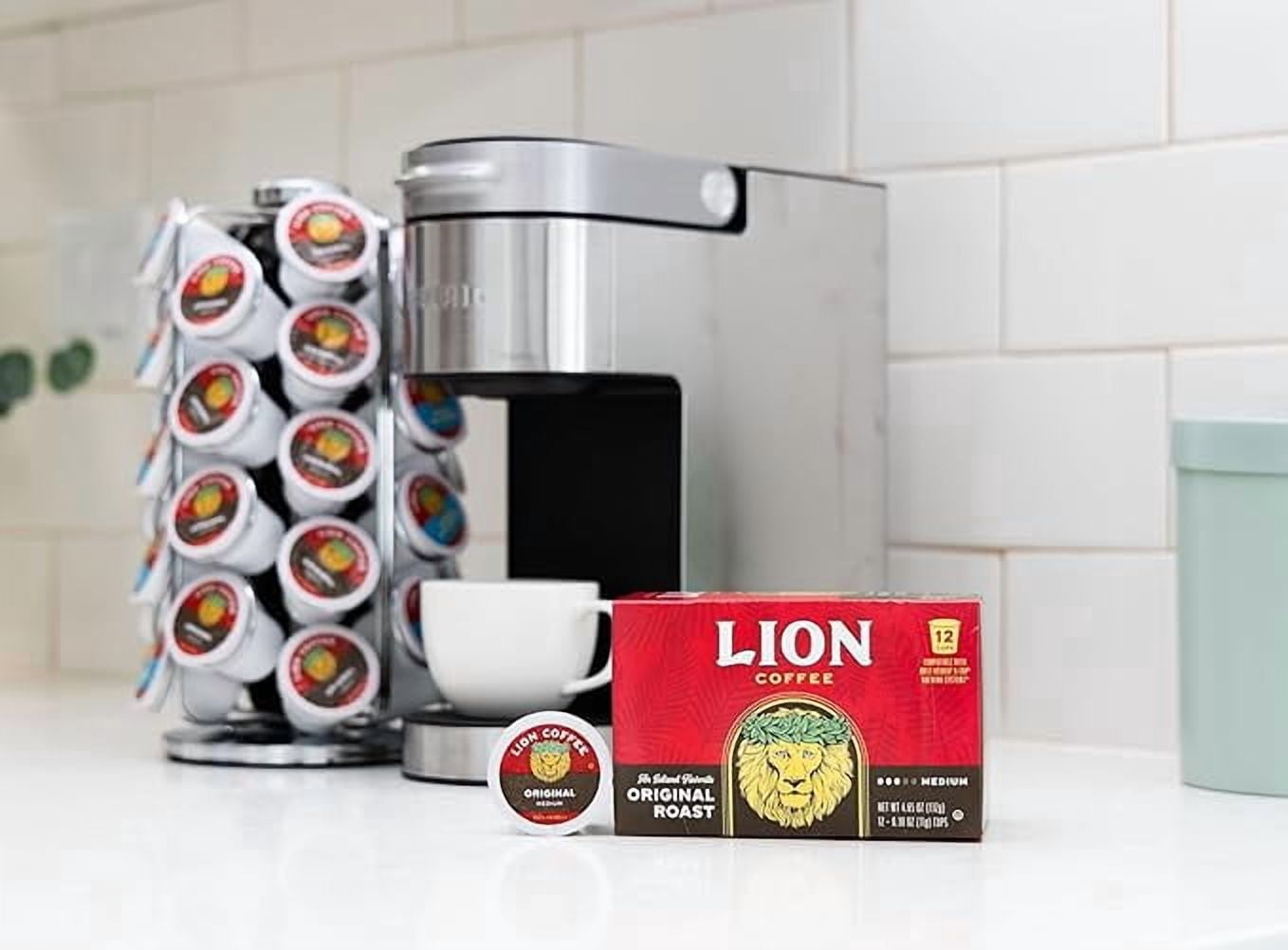 Lion Coffee Single Serve Pods Sampler Collection, 12 pods per Box (3 Boxes)