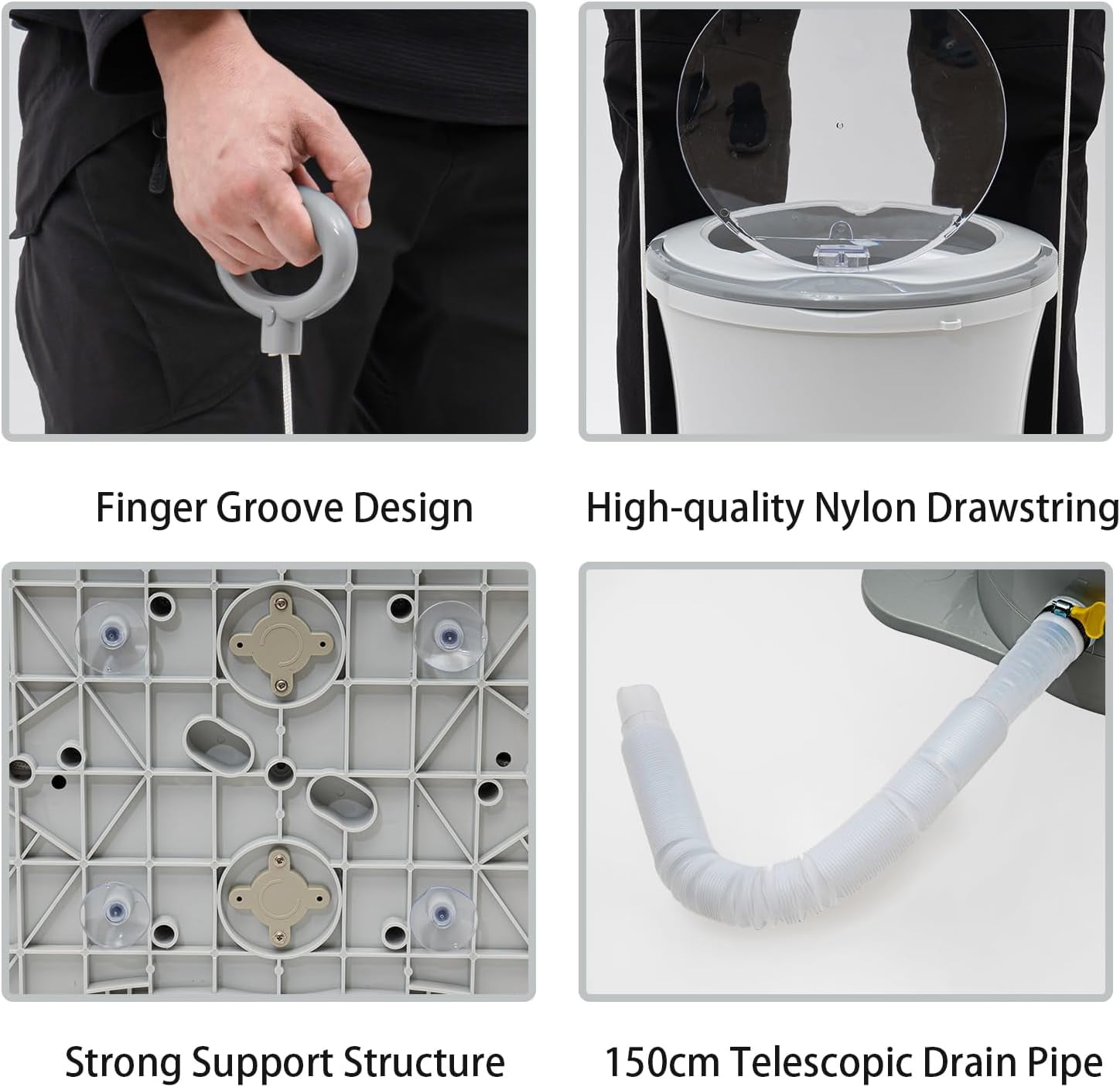 Manual Clothes Dryer Portable Mini Dryer Foot Powered Compact Spin Dryer Machine Non Electric Laundry Dryer for RV Camping Apartment Dorm(White)