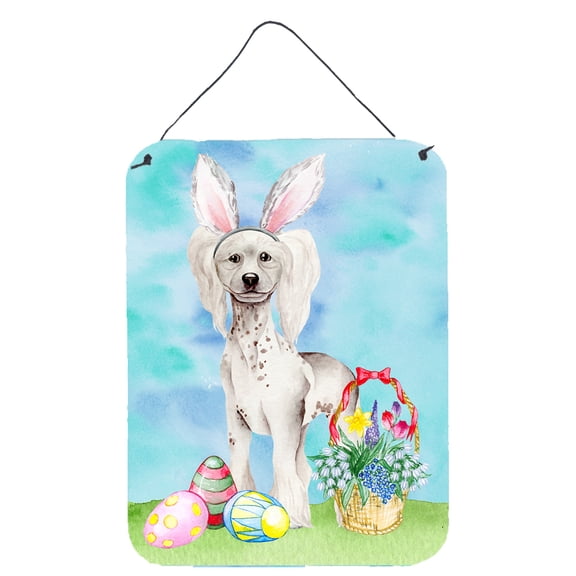Chinese Crested Easter Bunny Wall or Door Hanging Prints