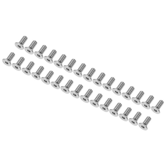 Uxcell M5 x 12 mm Flat Head Socket Cap Screws, 50 Pack 304 Stainless Steel 18-8 Machine Screws Flat Countersunk Bolts