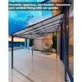 thumbnail image 2 of TROPOW Gazebos for Gardens,10'x 12' Lean to Gazebo, Hardtop Wall Pergola with Polycarbonate Roof, Aluminum Frame Mounted Gazebo for Lawn Patio Deck Yard and Party, 2 of 7