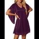 thumbnail image 2 of Vestido Brillante para Mujer, con Mangas Murciélago, para Cóctel y Club. Púrpura M, 2 of 9