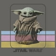 thumbnail image 2 of Junior's Star Wars: The Mandalorian Grogu Retro Pastel Stripes Sweatshirt Gray Heather Large, 2 of 3