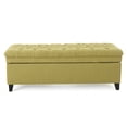 thumbnail image 2 of JULIANA Storage Ottoman, Green Fabric Living Room Ottoman, Storage Bench with Birch Legs for Extra Seating, 2 of 9