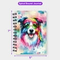 thumbnail image 5 of Hippie Border Collie Portrait Watercolor Tie-Dye Vintage Styles Spiral Bound Journal Borders Dog Lovers Gifts Idea 5x7in Spiral Notebook - 00014, 5 of 5
