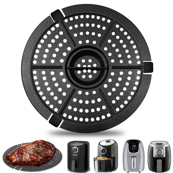 Grill Pan for Chefman Dash Powerxl 2 QT Bella 1.6 QT Air Fryer, 6.1'' Air Fryer Replacement Tray Rack Parts Accessories Crisper Plate Grill Plate