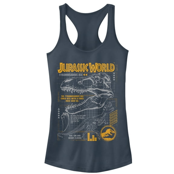 Junior's Jurassic World: Fallen Kingdom T.Rex Scary Facts  Racerback Tank Top Indigo Medium