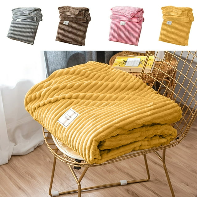 Manta ligera de vellón de verano | Manta refrescante de poliéster para sudores nocturnos | Suave y transpirable | 120x100cm | Rosa, Marrón, Gris, Amarillo | Viajes, siesta, cama, uso del sofá | 150g