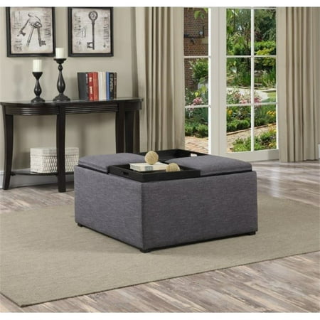 Coffee Table Storage Ottoman In Gray, Gray Storage Ottoman Coffee Table