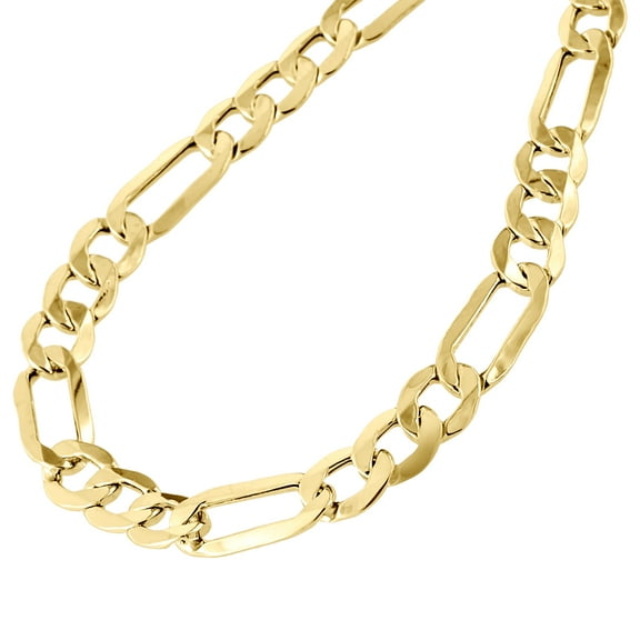 Genuine 14K Yellow Gold 10mm Solid Plain Figaro Link Chain Necklace 26 Inch