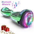 thumbnail image 1 of HOVERSTAR Bluetooth Hoverboard, LBW12A Color cromado o monopatín eléctrico de piel impresa con ruedas intermitentes LED, 1 of 5