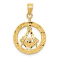 thumbnail image 1 of 14k Yellow Gold Polished and Diamond-cut Masonic Symbol Pendant Charm, 1 of 4