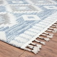 thumbnail image 3 of Luxe Weavers Moroccan Geometric Area Rug Blue 2x7 Braided Fringe Runner Rug, 3 of 6