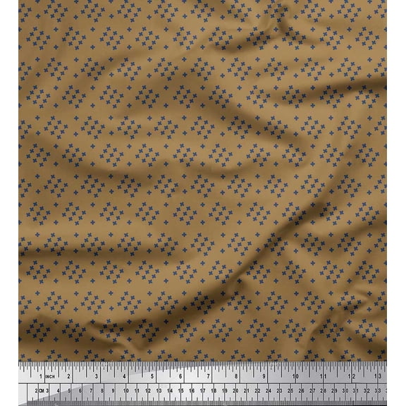 Soimoi Cotton Duck Fabric Plus Sign Shirting Printed Craft Fabric by The Yard 42 Inch Wide