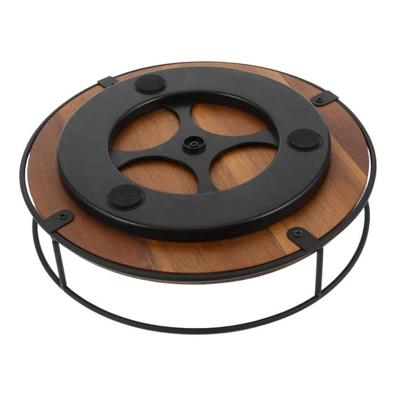 HEMOTON 1Set Lazy Susan Turntable for Cabinet with Rotating Access and Natural Wood Finish for Kitchen