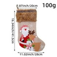 thumbnail image 4 of AuroraX Brown Stylish Embroidered Christmas Stocking Plush Stockings with Santa Reindeer Large Cute 16" Candy Bag for Family Christmas Decor, 4 of 6