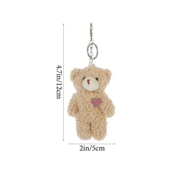 NICEXMAS 2Pcs Cute Plush Bear Keychain Ornament for Bags Backpacks and Car Key Decoration