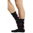 thumbnail image 3 of ToBeInStyle Womens Fun Acrylic Iconic Leaf Printed Socks - Black/Hot Pink, 3 of 6