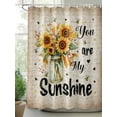 thumbnail image 2 of Shower Curtain Sunflower in Mason Jar Shower Curtains for Bathroom, Waterproof Polyester Shower Curtain Set with Hooks, Extra Long 72" x 84" You Are My Sunshine, 2 of 6
