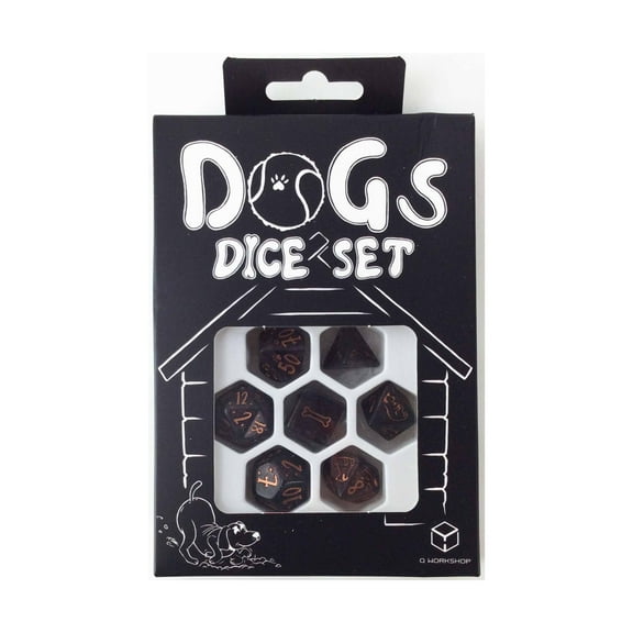 Q-Workshop Dogs Poly Dice Set - Luna (7) New