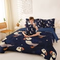 thumbnail image 4 of jejeloiu Night Sky Puffin Design 7-Piece Twin Bedding,Navy Starry Accent Bedding Comforter Set For Boys,Dark Blue,Navy Blue Reversible, 4 of 7