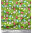 thumbnail image 1 of Soimoi Green Silk Fabric Dot & Ornaments Christmas Print Fabric by the Yard 42 Inch Wide, 1 of 3