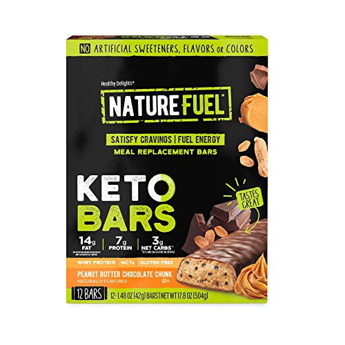 Healthy Delights, Nature Fuel Keto Meal Replacement Bars, Peanut Butter