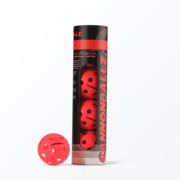 Mint Sport Cannonballz - Indoor Pickleball Balls Multi-Pack – 26 Hole Fluorescent Ember Pickleball Balls, USAPA Approved Indoor Pickleballs for Training, Practice & Tournament Performance (4 Pack)