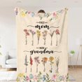 thumbnail image 5 of First Mom Now Grandma Birth Flowers Blanket, Personalized, Mom Grandma Blanket Gift for Mom Gift for Grandma, Mom Blanket, Grandma Blanket Blankets, 5 of 5