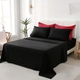 thumbnail image 4 of YEPCLUB Queen Size Comforter Set, 7-Piece Bed in a Bag, Ultra Soft Reversible All Season Bedding Set with Sheets, Pillowcases & Shams, Black and Red, 4 of 7