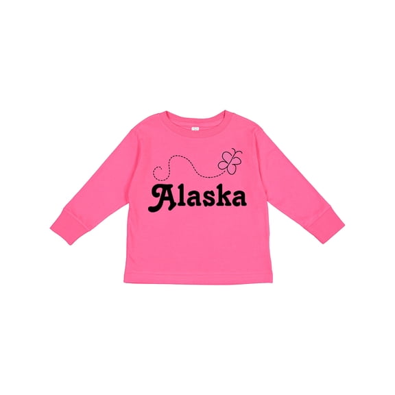 Inktastic Alaska Butterfly Girls Long Sleeve Toddler T-Shirt