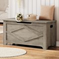 thumbnail image 1 of EDTara Coffre de Rangement, Banc de Rangement pour Jouets en Bois, Coffre à Jouets Moderne à Dessus Relevable avec Charnière de Sécurité pour Entrée, Chambre, Salon, Supporte 300 Lb et Assemblage Facile, 1 of 7
