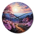 thumbnail image 2 of Designart "Rhododendron landscape Pointillism Dot III" Floral Oversized Wall Clock, 2 of 6