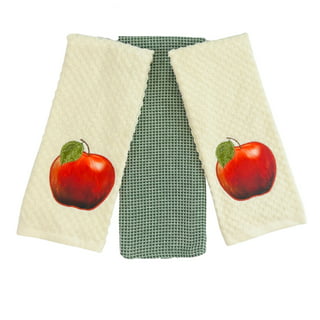 New! Apple Fruit Apples Plaid Dish Towels Tea Towels Woven Cotton