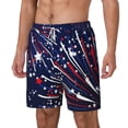 thumbnail image 2 of Uemuo Red White Blue Fireworks 1 Pattern Mens Swim Trunks Quick Dry Board Shorts with Mesh Lining, Stretch Beach Shorts Quick Dry No-Chafing Board Shorts-Small, 2 of 9