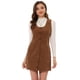 thumbnail image 2 of INSPIRE CHIC Vestido de pana informal con cuello redondo y botones para mujer marrón M, 2 of 2