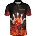thumbnail image 3 of Personalized Bowling Shirts for Men, Men's Bowling Polo Shirts Short Sleeve, Bowling Team Shirts for Men and Women (Green, L), 3 of 8