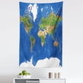 thumbnail image 1 of World Tapestry, Geography Cartography Theme Continents Vegetation Nature Oceans Icy Cold Lands, Fabric Wall Hanging Decor for Bedroom Living Room Dorm, 5 Sizes, Blue Green White, by Ambesonne, 1 of 1