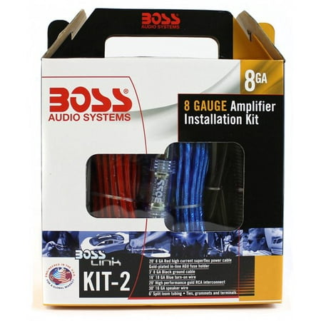 Boss Audio KIT2 8 Gauge Amplifier Installation Wiring (Best Amplifier Wiring Kit)