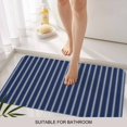 thumbnail image 6 of Navy Blue Striped Doormat Outdoor Entrance 16"x24", Navy Blue White Farmhouse Stripes Absorb Moisture Dirt Door Mats, Non-Slip Rubber Backing Floor Mats Indoor, Low-Profile Front Door Rugs, 6 of 9
