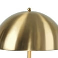 thumbnail image 3 of Aria 21 Inch Table Lamp - Dome Shade - Round Base - Beige Faux Leather - Brass, 3 of 5
